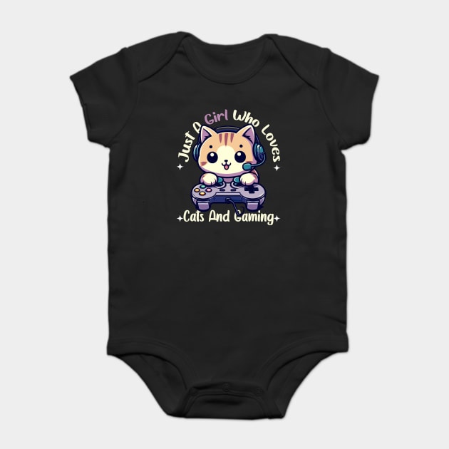 Easily distracted by Cats and Games Baby Bodysuit by JessArty